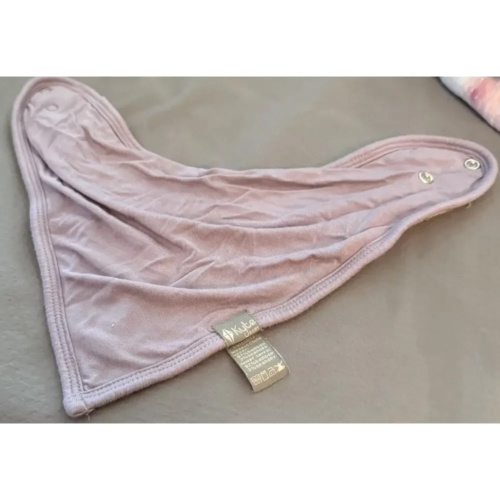 Kyte Baby Bib in Taro, Purple OS Bamboo Spandex Terry Bandana Drool Bib w/Snaps